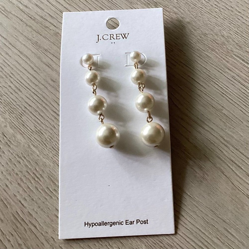 J. Crew Pearl Drop earrings NEW! Wedding Prom Pearl